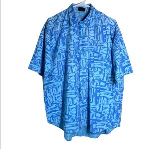 Permit brand blue 100% Cotton men's short sleeve shirt Size L